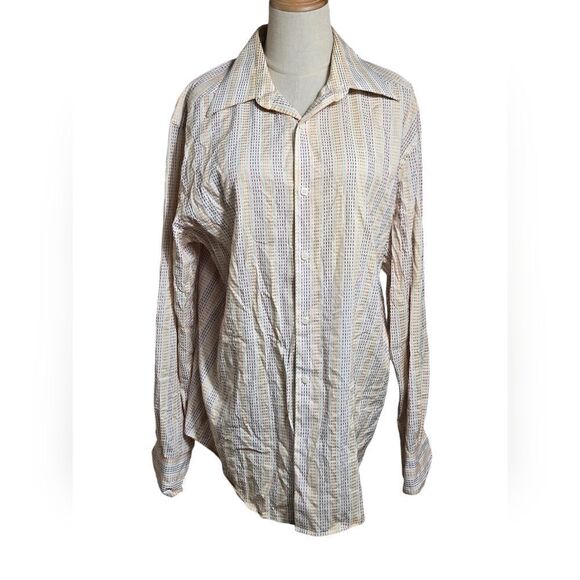 Claiborne White with Multicolored Stripes Button Down Shirt - Picture 1 of 7